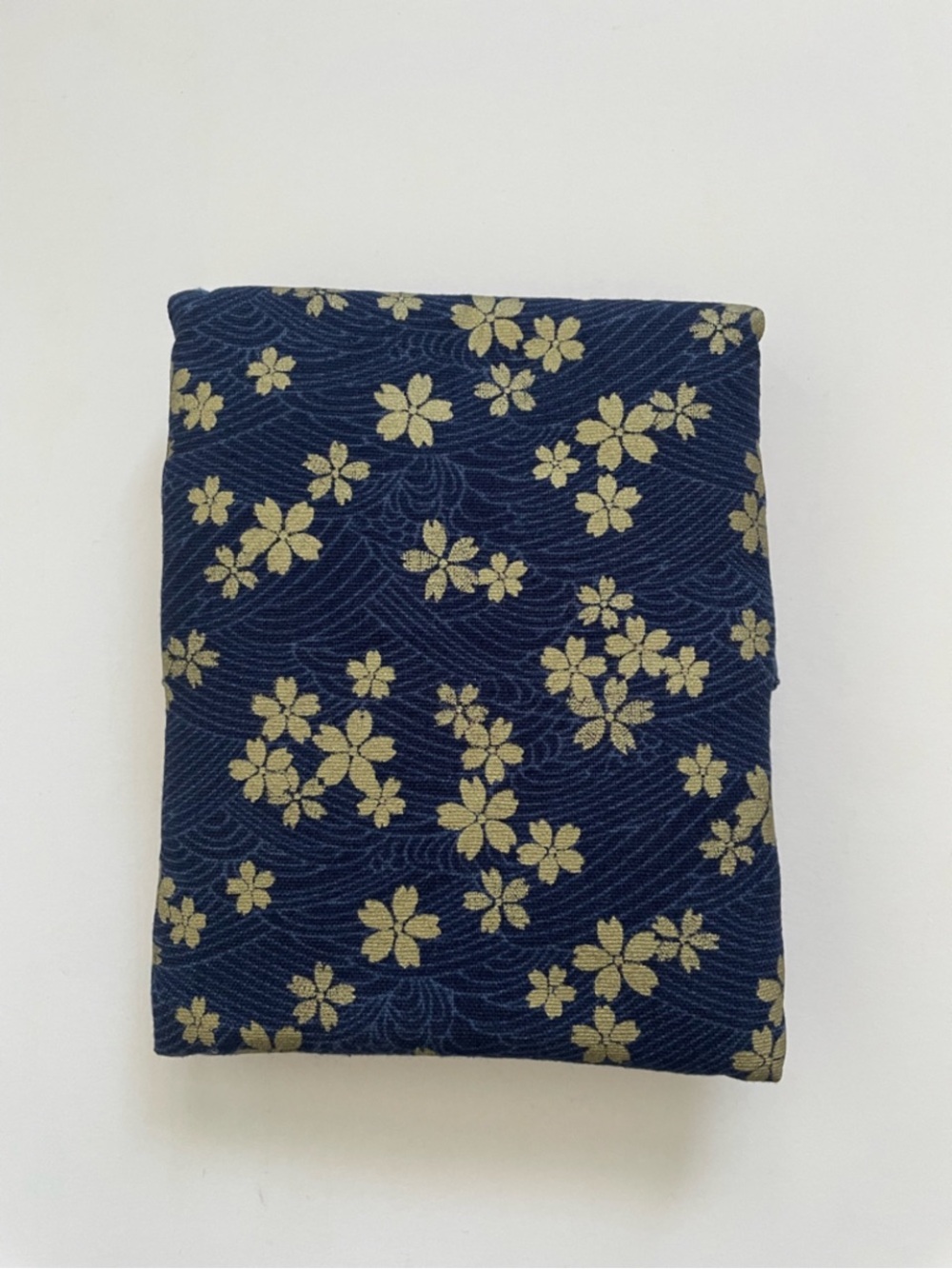 Blue gold sakura flower japanese fabric fountain pen pouch case new - Picture 7 of 7